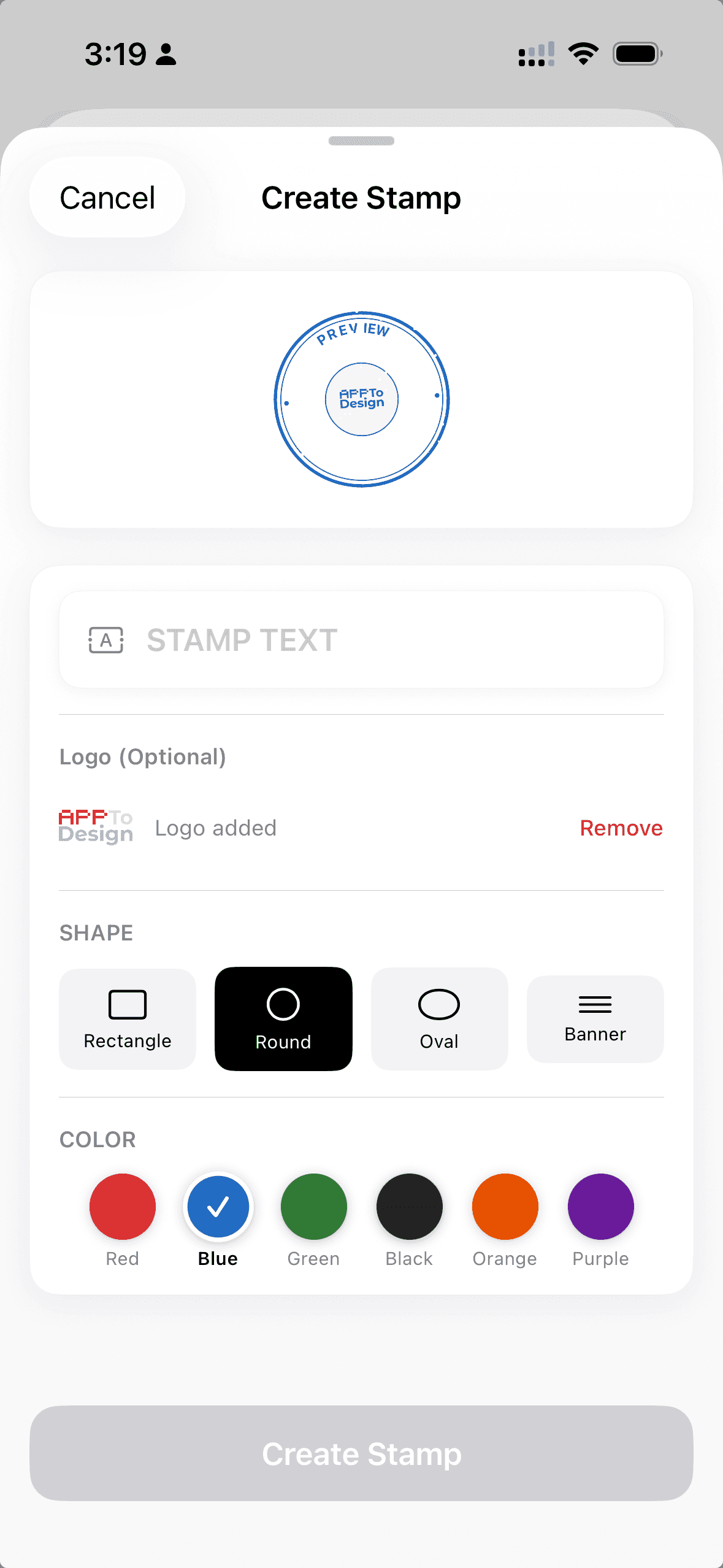 Create custom stamps with your logo