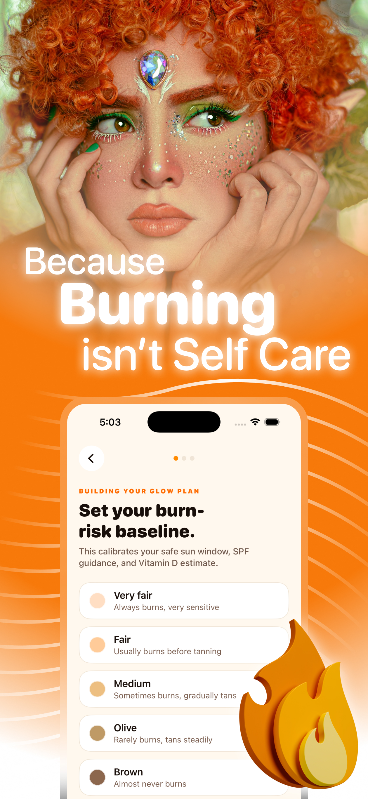 Set your burn-risk baseline — Fitzpatrick onboarding